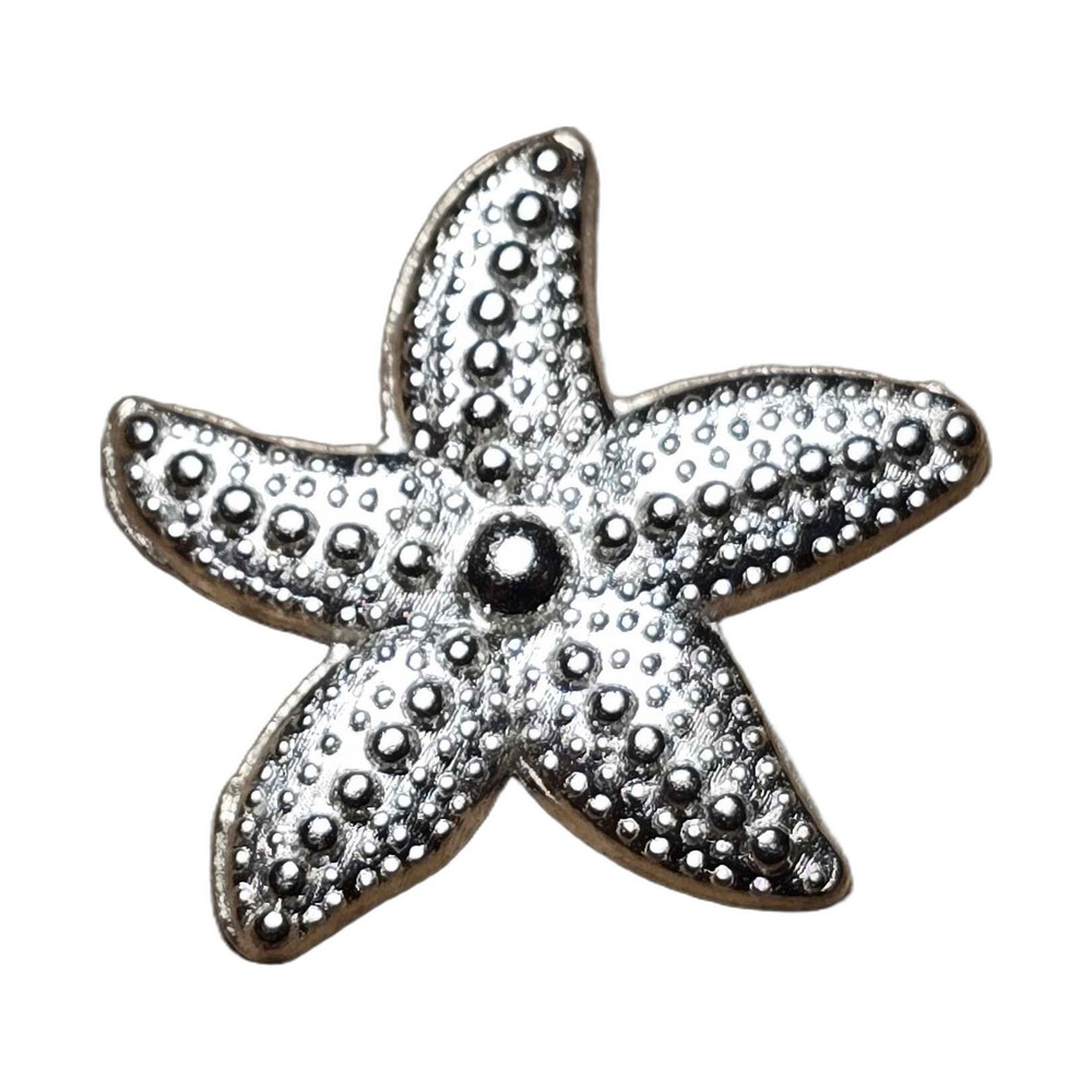 Textured Silver Tone Starfish Sea Life Ocean Lapel Vest Hat Pin K7